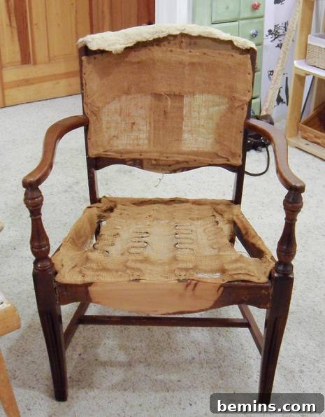 Upholstery Project: Sister's Chair Transformation 3 Disassembly in Progress: Tearing Down the Old to Build Anew