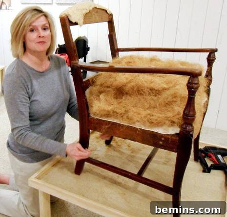 Upholstery Project: Sister's Chair Transformation 5 Adding New Padding: Creating a Comfortable and Supportive Seating Surface