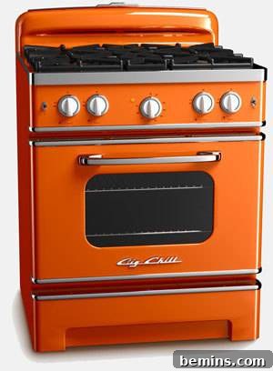 Orange retro stove from Big Chill