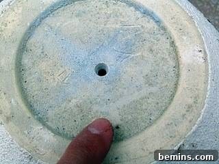 Drilled Drainage Hole in Ceramic Pot