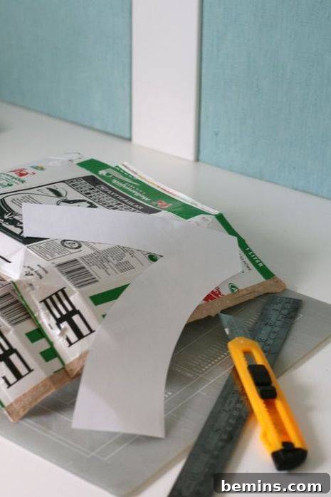 Preparing Milk Cartons for Cement Mold Construction