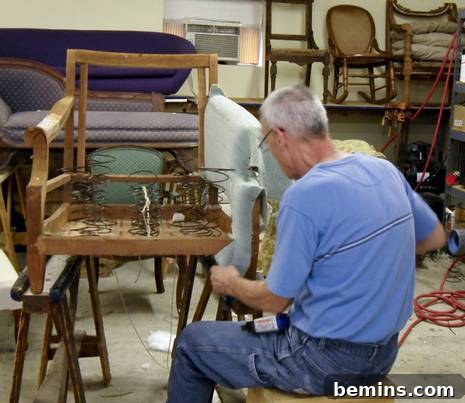 Upholstery Workshop: Mastering Pleated Rolled Arms 3 Forming a tight pleat