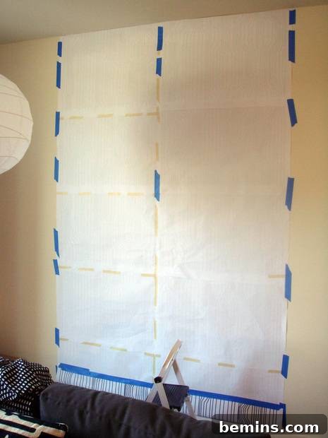 DIY Marimekko Style Wallpaper: A Budget-Friendly Design Hack 4 Assembling the Printed Template Sections