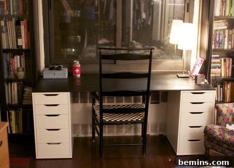 "A Homemade desk with drawers for best storage"