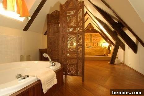Attic Bedroom and Bathroom Combination