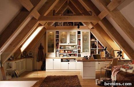 Attic Home Office with Natural Light