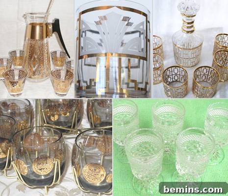 Collection of Vintage Barware Glasses
