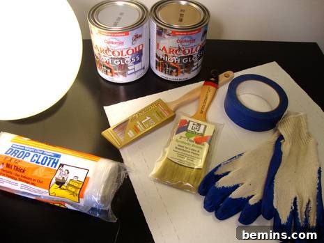 Supplies needed for the chevron bar makeover project