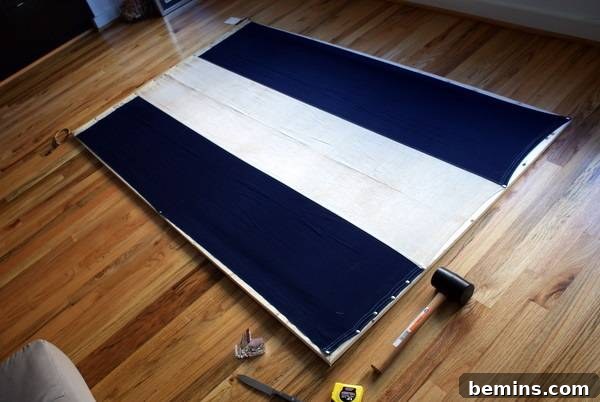 How to Upcycle a Vintage Flag into Stunning Wall Decor 8 Attaching the Flag