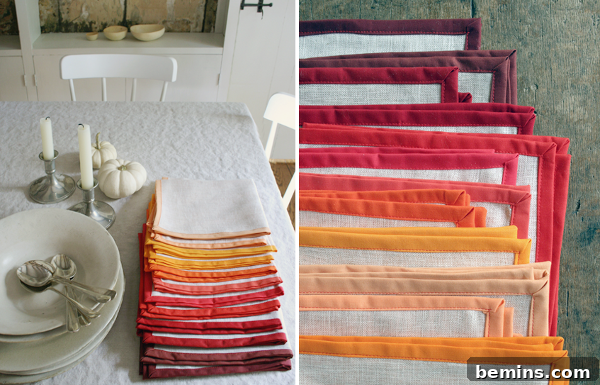 Handmade Linen Napkins for Thanksgiving