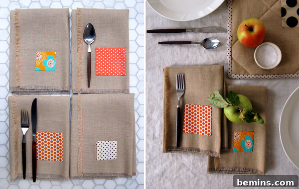 Fringed Thanksgiving Napkins Project