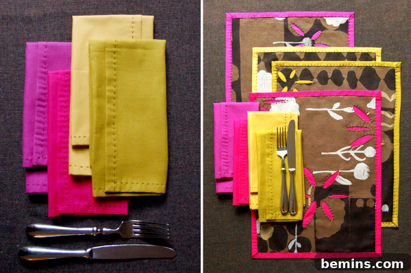 Sew a Festive Thanksgiving Table: DIY Napkins 5 Colorful Handstitched Thanksgiving Napkins