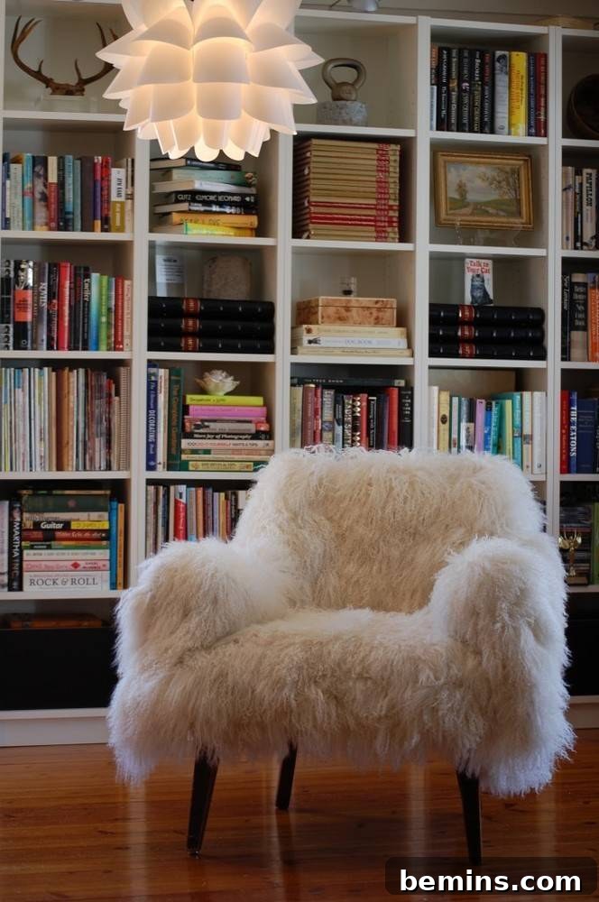 A renovated chair to Spongy chair. Before and after showing the transformation of a chair with a fluffy throw.