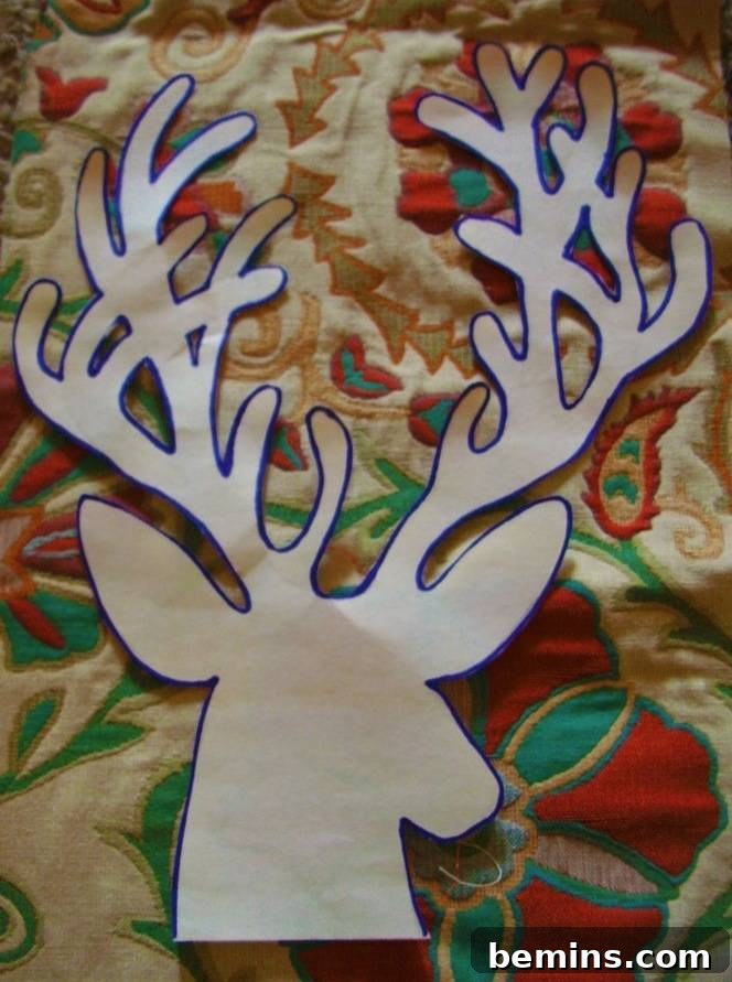 Deer Head Pattern on Floral Fabric