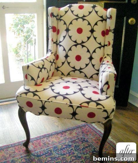 A chair of upholstery techniques
