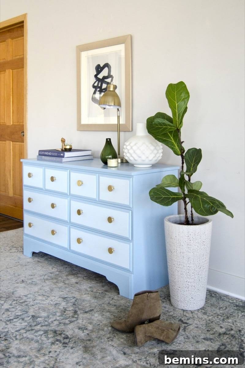 dresser with white background.