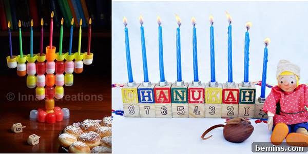 Recycled plastic containers Hanukkiah