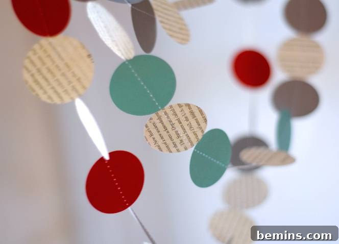 Budget-Friendly Modern Paper Holiday Garland 6 Finished paper garland hanging in a home