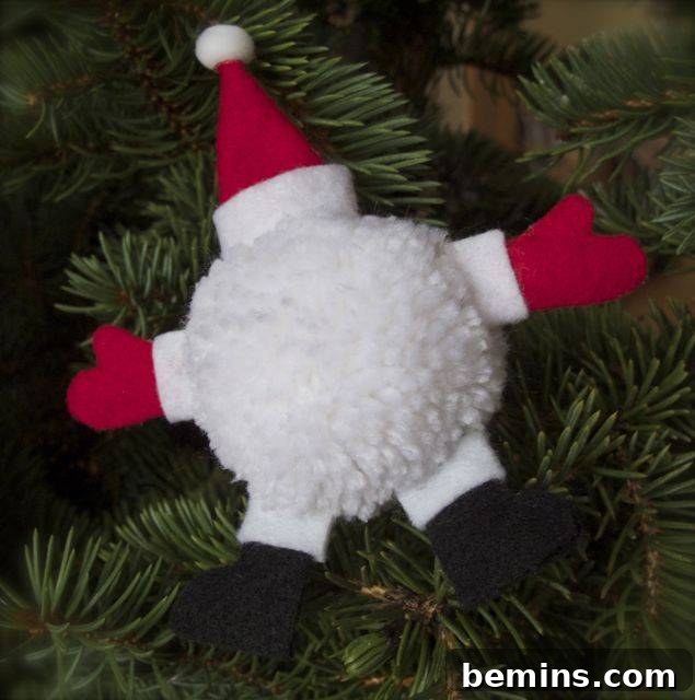 Finished Snowboard Accident Santa Ornament