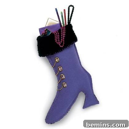 Christmas Stocking Spectacular 6 A purple boot.