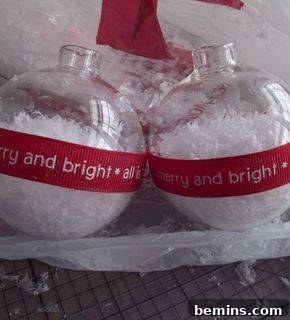 Filling the Ornament with Faux Snow