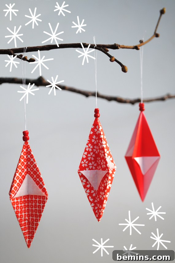 Festive origami decorations