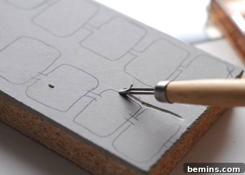 DIY Wrapping Paper: A Personal Touch 5 Transferring Design to Linoleum Block