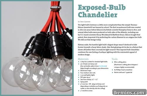 DIY Exposed-Bulb Chandelier