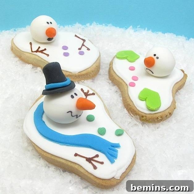 Four Adorable Melted Snowman Snacks 3 Unhappy Melted Snowman Cookies