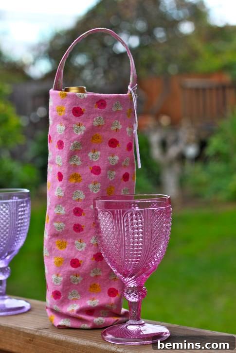 Wine Bottle in a Pink Gift Bag