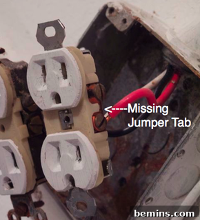 Missing Jumper Tab on the Outlet