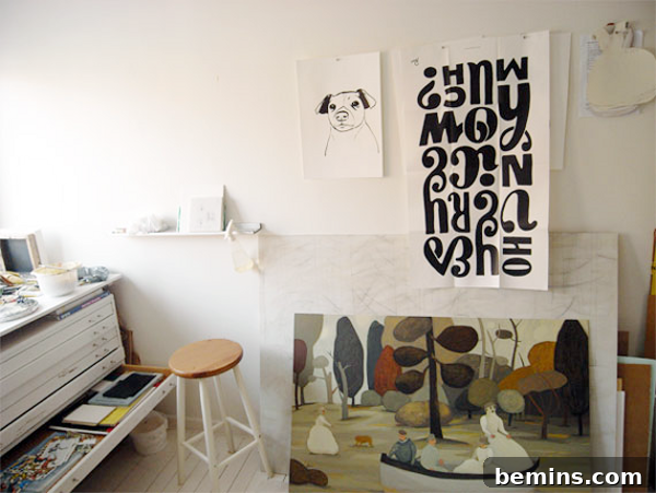 Inside the Creative Hub: Studios of a Dozen Innovators 5 Workspace of painter Camilla Engman