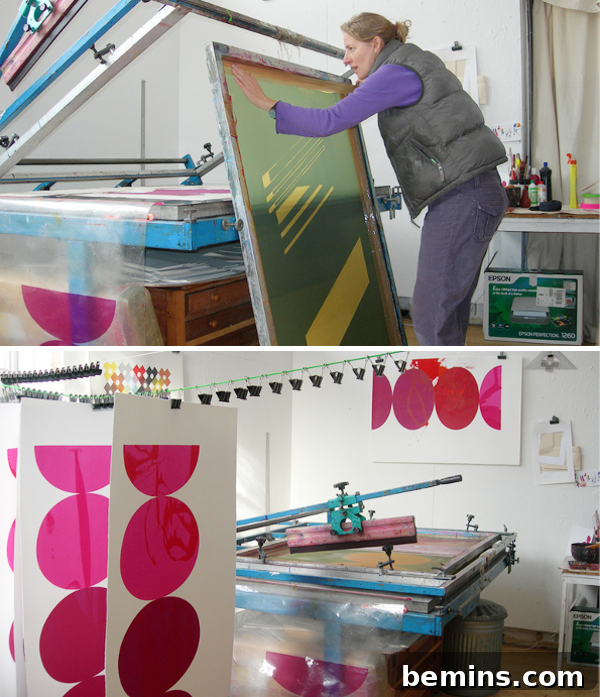 Inside the Creative Hub: Studios of a Dozen Innovators 9 Workspace of screen print artist Lara Harwood