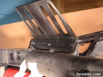 A close up view of what looks like a dolly mount.