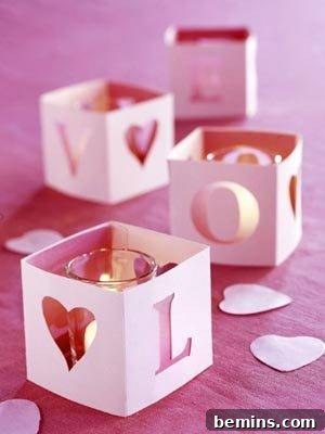 Love votive covers for Valentine's Day