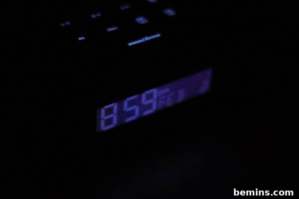 Alarm Clock Display After Dimming - In Dark Room