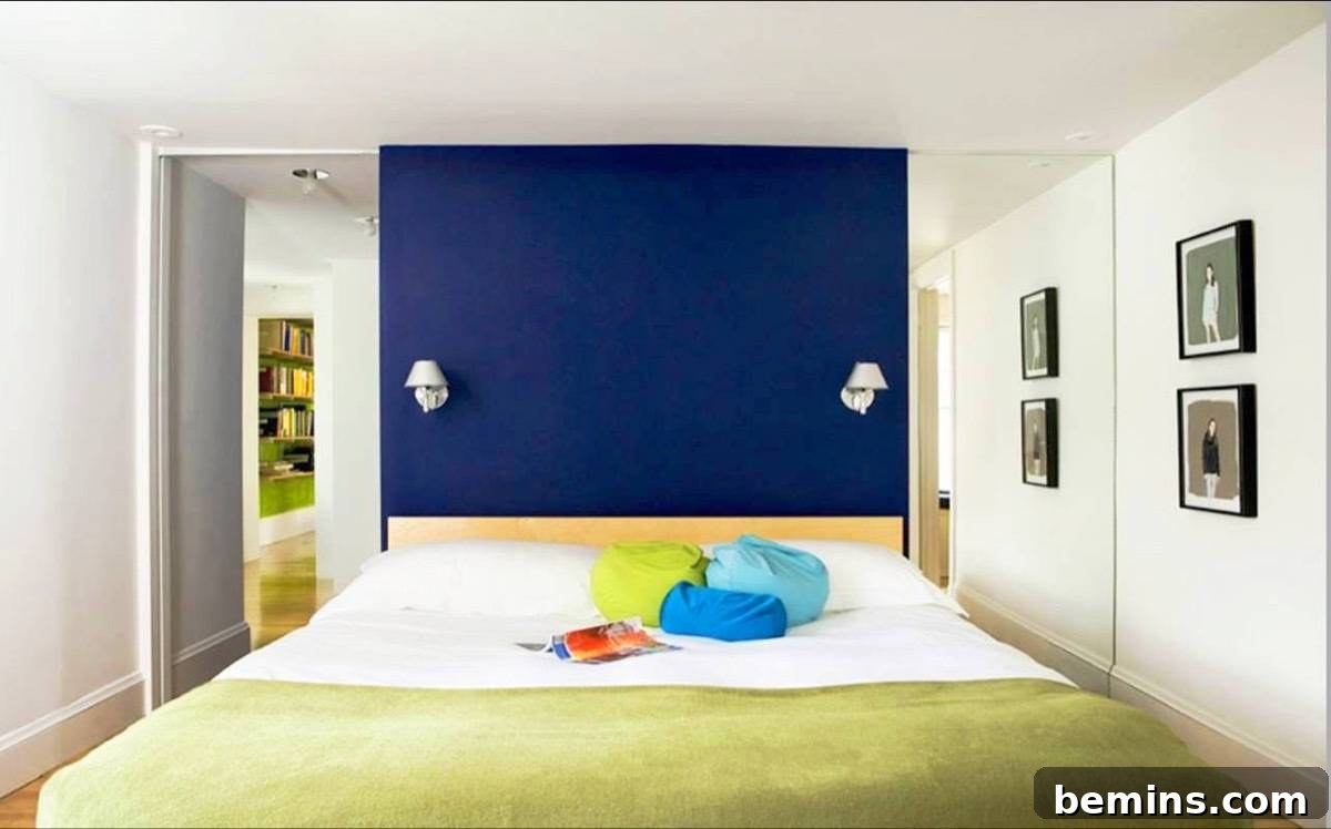 DIY Headboards You Actually Can Do Yourself | Bold Blue Painted Wall