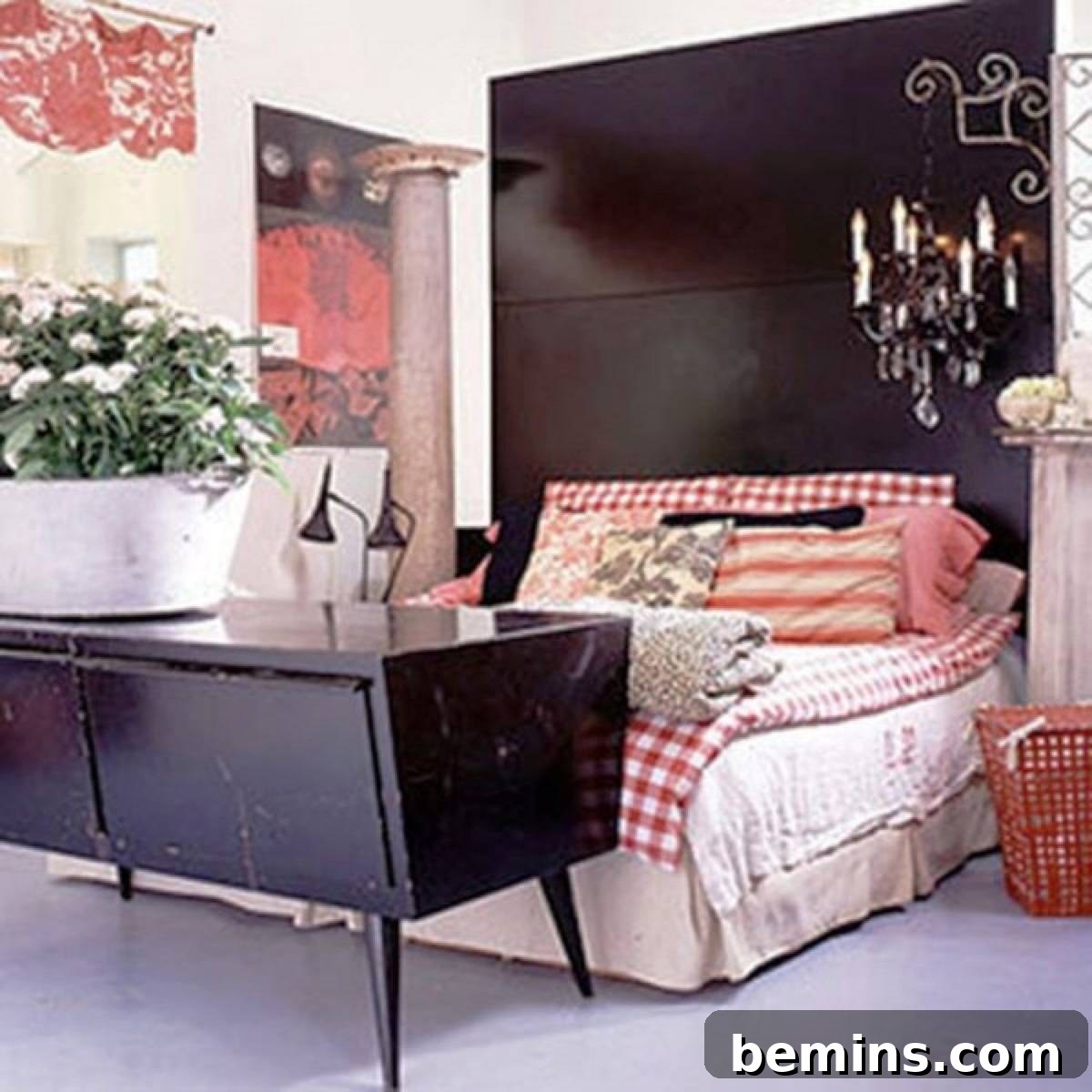 DIY Headboards You Actually Can Do Yourself | Three Horizontally Stacked Black Doors