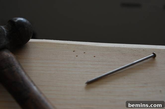 Crafting Character: Unique Rustic Window Trim Ideas 12 Creating insect tracks with a nail