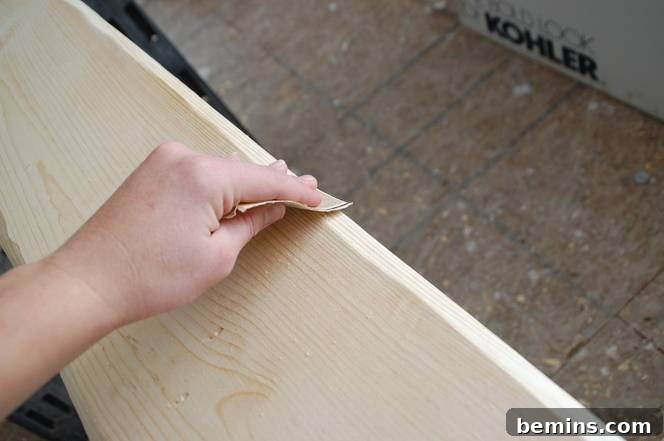 Crafting Character: Unique Rustic Window Trim Ideas 13 Sanding the distressed header