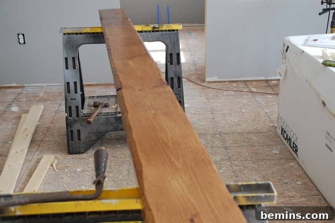 Crafting Character: Unique Rustic Window Trim Ideas 14 Staining the header