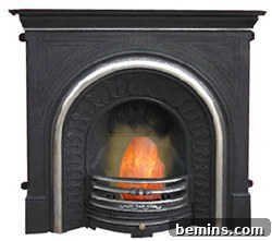 Rock Salt Lamp in Fireplace
