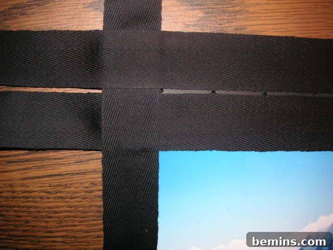 Gluing the exterior horizontal cotton tape