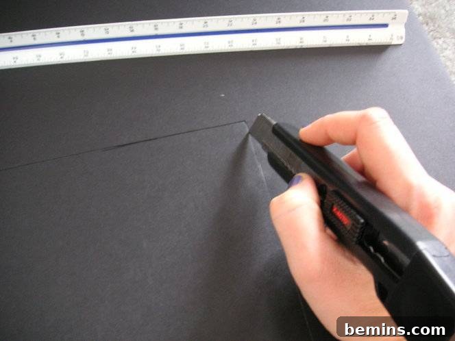 Cutting the foam core board to size