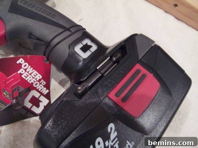 Craftsman 19.2 C3 Impact Driver, showing its ergonomic grip and robust construction, with the integrated LED work light intentionally switched off.