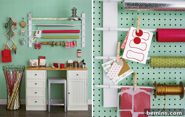 Creative Wrapping Station: DIY Storage Solutions 7 Organized Wrapping Paper Rolls in a Closet
