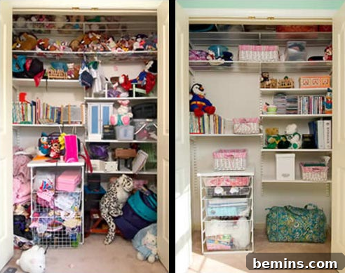 Before and after teenage closet makeover