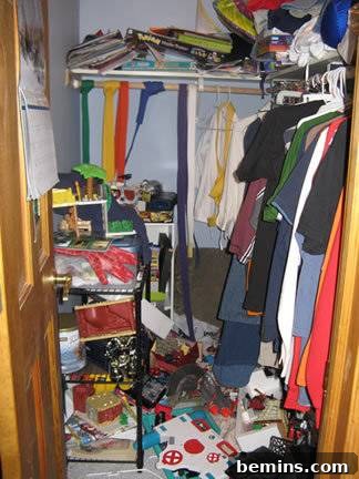 Before Rubbermaid closet system installation