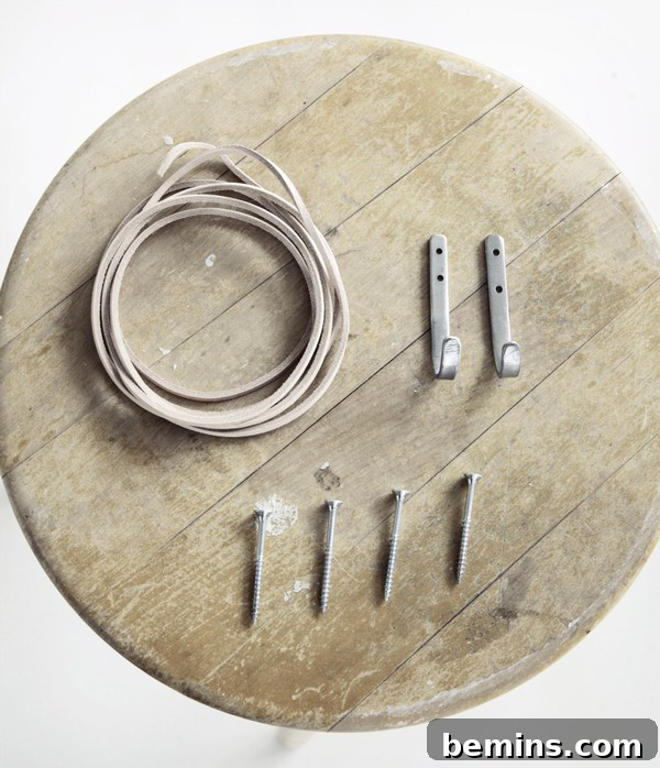Close-up of DIY Wooden Coat Rack Assembly - Annaleena Karlsson Design