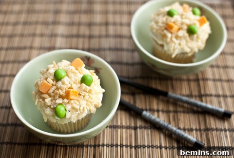 April Fools Day Fried Rice Cupcakes